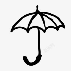 古风手绘伞伞手绘素描图标高清图片