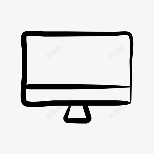 台式电脑电器显示器图标svg_新图网 https://ixintu.com 台式电脑 屏幕 手绘 显示器 电器