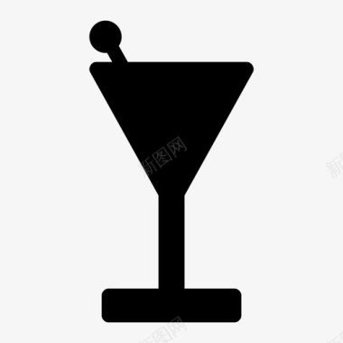 马提尼鸡尾酒杯玻璃器皿图标图标