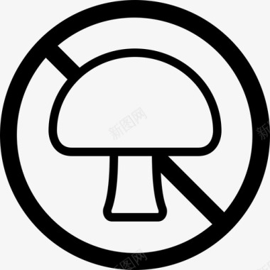 过敏原蘑菇过敏食物图标图标