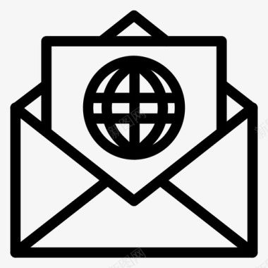 电子邮件联系人地球仪图标图标