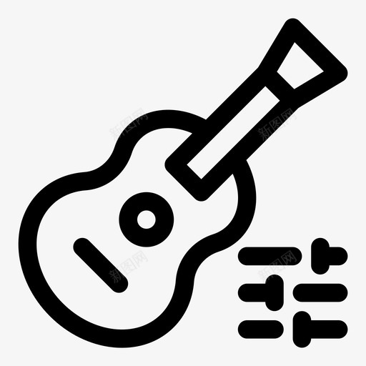 吉他调音设置纯线条图标svg_新图网 https://ixintu.com 吉他调音 纯线条 设置
