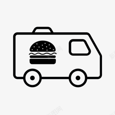 食品车汉堡送货图标图标