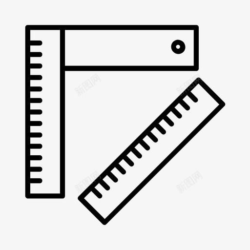 尺子数学测量图标svg_新图网 https://ixintu.com 学校 学校用品 尺子 数学 测量