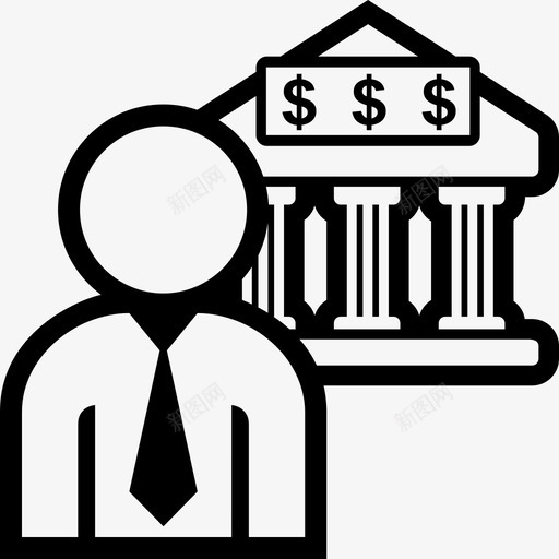 银行家银行业务图标svg_新图网 https://ixintu.com 业务 业务线 银行 银行家 高管