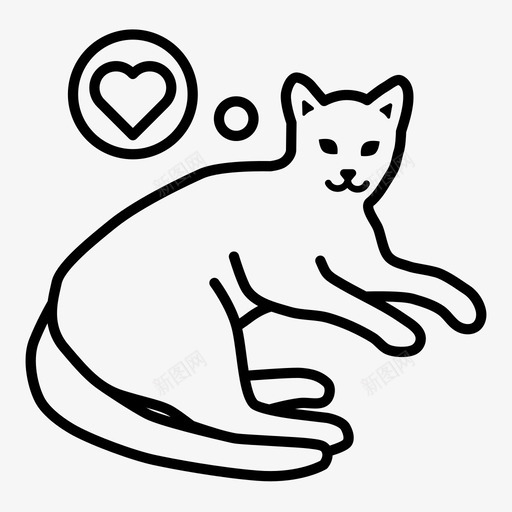 猫动物爱图标svg_新图网 https://ixintu.com 动物 宠物 拉卡猫 爱 猫