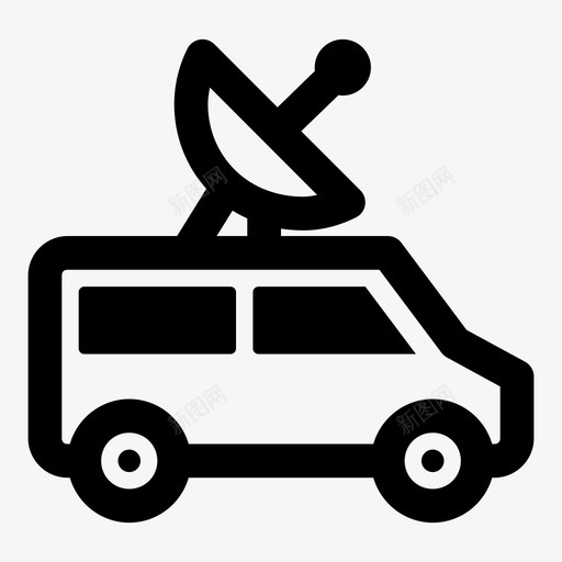 移动单元汽车记者图标svg_新图网 https://ixintu.com 交通工具 汽车 移动单元 记者 面包车