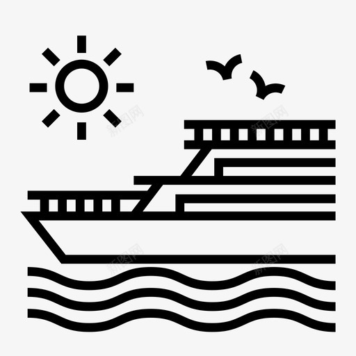 游艇船运输图标svg_新图网 https://ixintu.com 夏季 旅行 游艇 船 运输