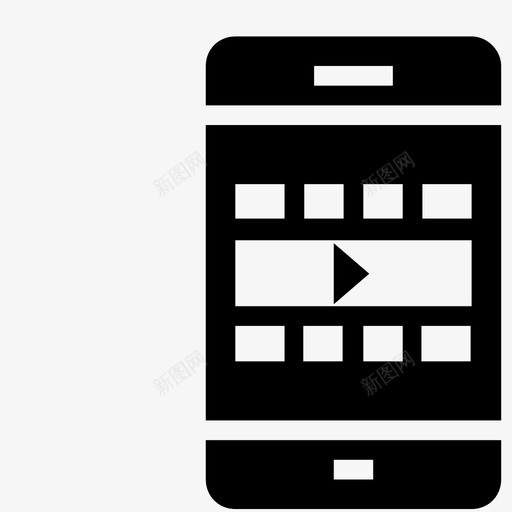 手机电影iphone图标svg_新图网 https://ixintu.com iphone 手机 手机功能字形 智能手机 电影