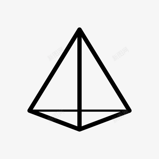 四面体几何形状几何学图标svg_新图网 https://ixintu.com 几何学 几何形状 四面体 金字塔