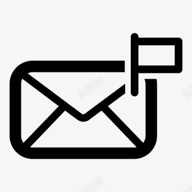 标志信息电子邮件线性正方形图标图标