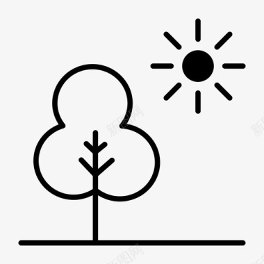 灌木树花园自然图标图标