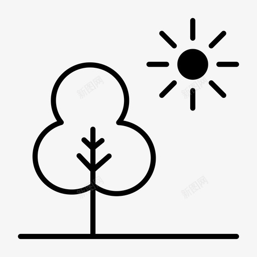 灌木树花园自然图标svg_新图网 https://ixintu.com 灌木树 自然 花园 阳光