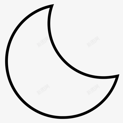 新月夜晚天空图标svg_新图网 https://ixintu.com 夜晚 天空 太空 新月