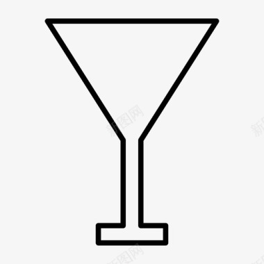 马提尼杯鸡尾酒玻璃器皿图标图标
