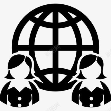 世界商业离岸女性图标图标