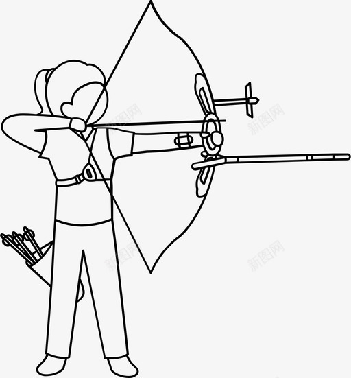 射箭箭弓图标svg_新图网 https://ixintu.com 射击 射箭 弓 箭 运动 运动我概述 靶
