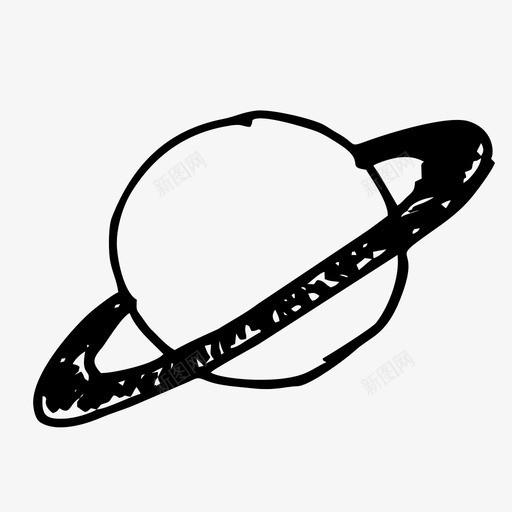 行星手绘土星图标svg_新图网 https://ixintu.com 土星 太空 手绘 素描 行星