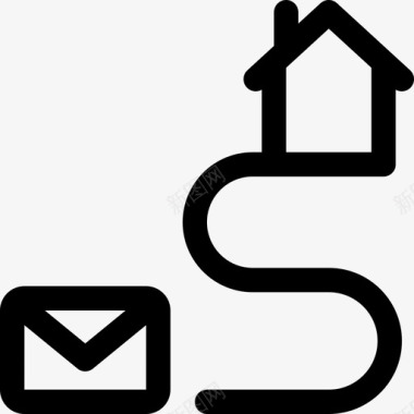 信封递送家位置图标图标