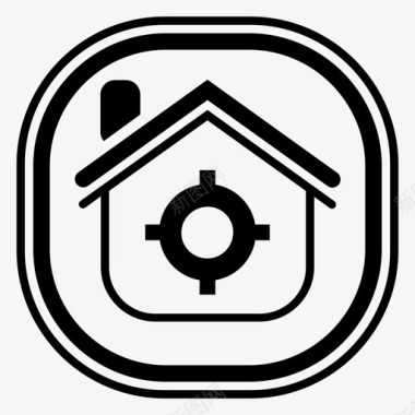 家庭定位房子财产图标图标