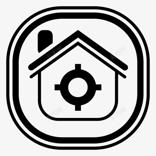 家庭定位房子财产图标svg_新图网 https://ixintu.com 住所 家庭定位 房子 目标 财产