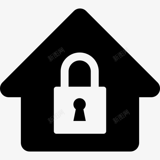 房子保险箱家锁图标svg_新图网 https://ixintu.com 保安 家 房子保险箱 挂锁 锁