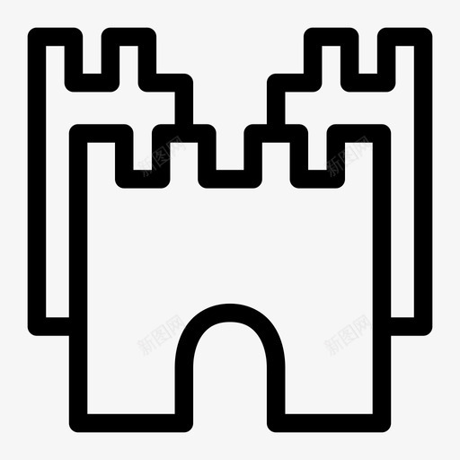 城堡建筑堡垒图标svg_新图网 https://ixintu.com 中世纪 城堡 堡垒 塔楼 建筑