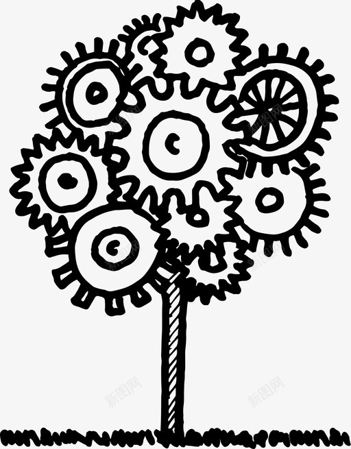 齿轮树齿轮增长图标svg_新图网 https://ixintu.com 制造业 增长 工业 技术 齿轮 齿轮树