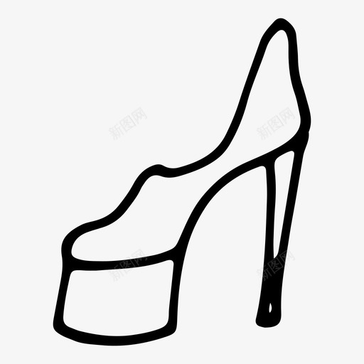高跟鞋衣服鞋子图标svg_新图网 https://ixintu.com 衣服 鞋子 高跟鞋