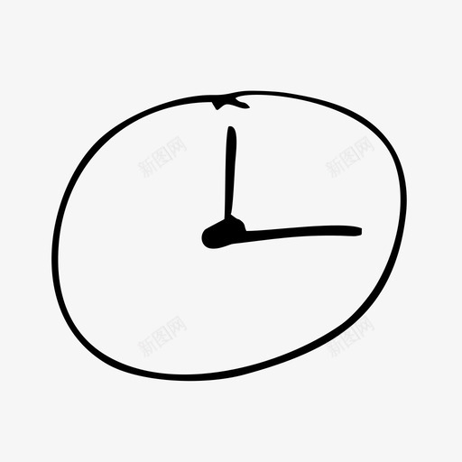时钟手绘草图图标svg_新图网 https://ixintu.com 手绘 时钟 时间 草图