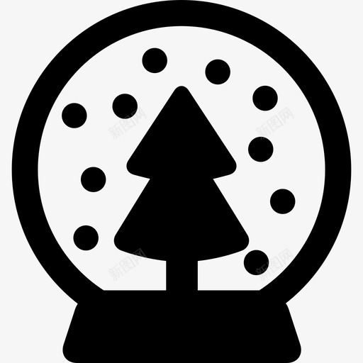 有树和雪的水晶球建筑物圣诞节图标svg_新图网 https://ixintu.com 圣诞节 建筑物 有树和雪的水晶球
