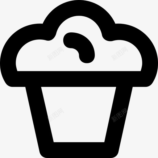 纸杯蛋糕甜点食物图标svg_新图网 https://ixintu.com 冰激凌 冰激凌杯 甜点 甜食 纸杯蛋糕 食品平滑线图标 食物