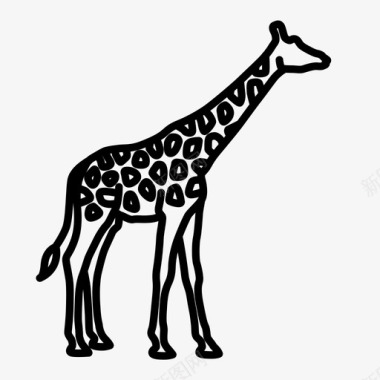 长颈鹿非洲动物图标图标