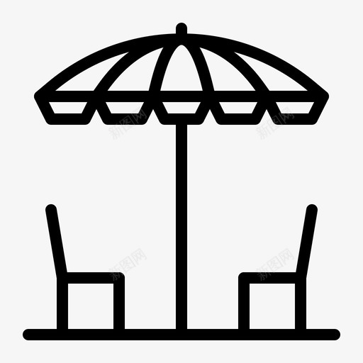 椅子海滩海边图标svg_新图网 https://ixintu.com 伞 夏天 椅子 海滩 海边 遮阳伞