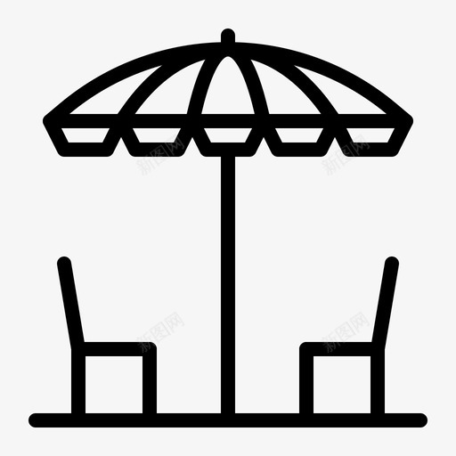 椅子海滩海边图标svg_新图网 https://ixintu.com 伞 夏天 椅子 海滩 海边 遮阳伞