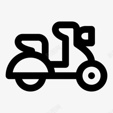 老式滑板车自行车摩托车图标图标