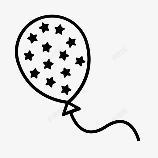 气球生日庆祝图标svg_新图网 https://ixintu.com 庆祝 惊喜 气球 生日 聚会