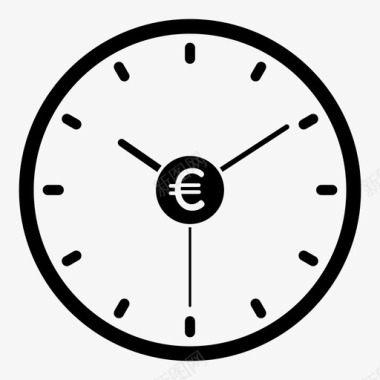 时间就是金钱时钟欧元图标图标