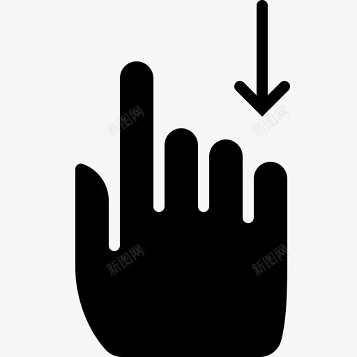 手指向下滚动控制手图标svg_新图网 https://ixintu.com 垂直 手 手势字形 手指向下滚动 控制