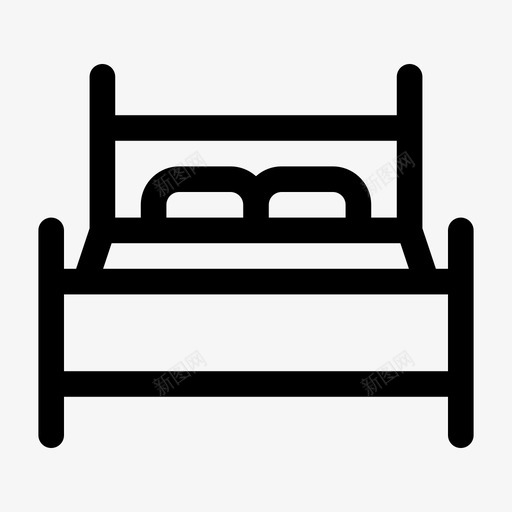 床卧室双人床图标svg_新图网 https://ixintu.com 卧室 双人床 家具 床 纯系列 酒店