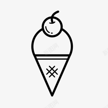 雪糕筒冰淇淋筒樱桃图标图标