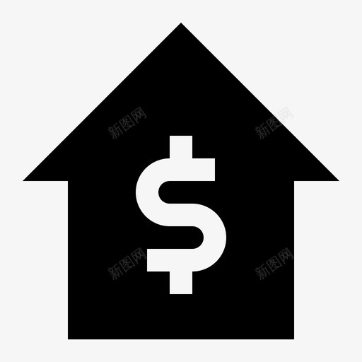 美元家园货币销售图标svg_新图网 https://ixintu.com 建立坚实的图标 美元家园 货币 销售