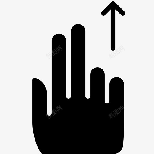 两个手指向上滚动控制手图标svg_新图网 https://ixintu.com 两个手指向上滚动 垂直 手 手势字形 控制