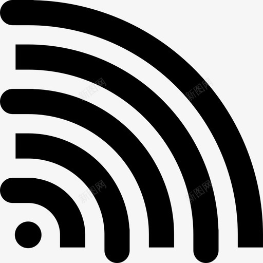 全信号连接网络图标svg_新图网 https://ixintu.com wifi 全信号 无线 用户界面 网络 范围 连接