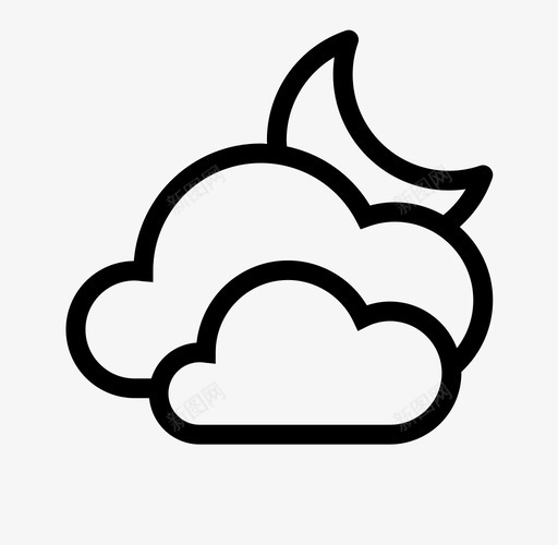 Cloudy Moonsvg_新图网 https://ixintu.com Cloudy Moon