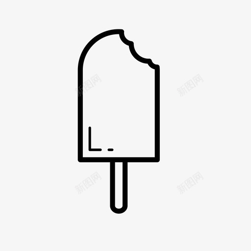 冰棒咬口冰淇淋棒图标svg_新图网 https://ixintu.com 冰棒 冰淇淋棒 咬口 糖果 食品
