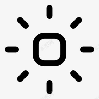 降低亮度太阳线性正方形图标图标