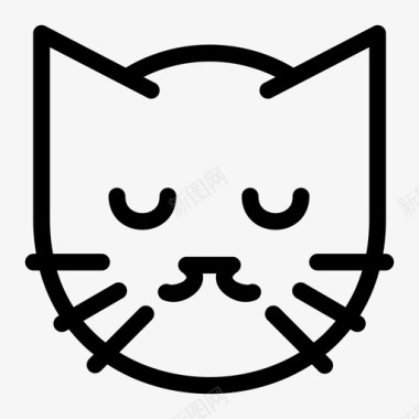 快乐的猫咧嘴笑小猫图标图标
