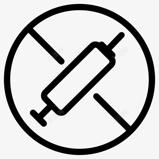 禁止注射禁止药物图标svg_新图网 https://ixintu.com 医疗保健线5 禁止 禁止注射 药物 警告
