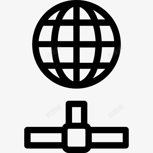 互联网地球主机图标svg_新图网 https://ixintu.com 主机 互联网 地球 服务器 科技平滑线图标 网络